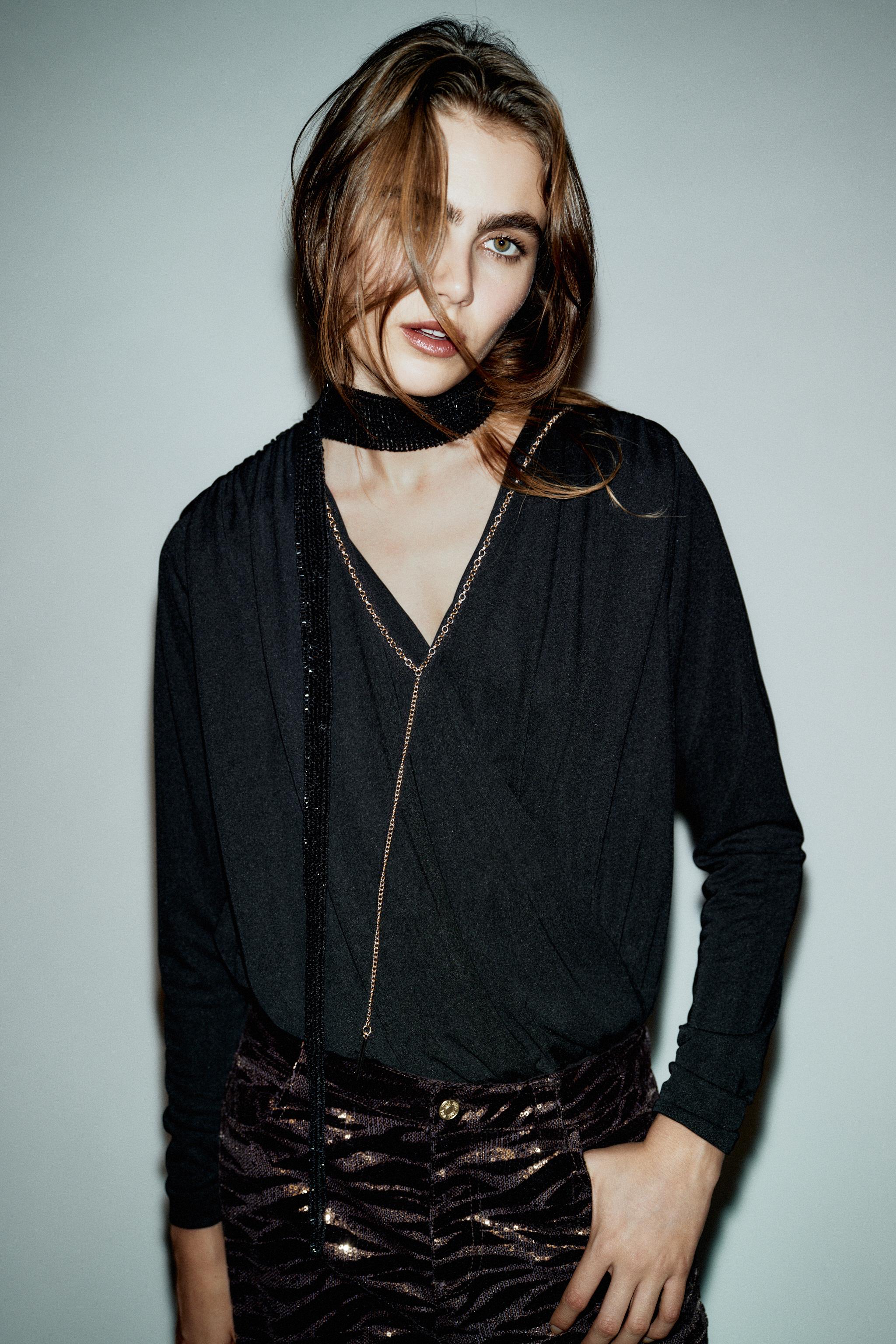 DRAPED CHAIN BODYSUIT